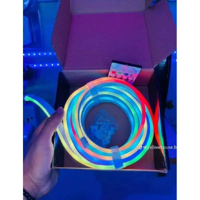 Picture of 5 Meter/16 feet RGB Neon Light with App & Remote Control Magic RGB Neon Strip Light(havy duty)-Multicolor