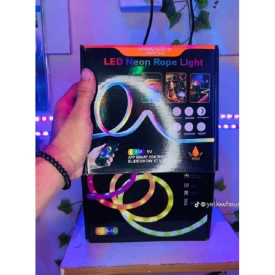 Picture of 5 Meter/16 feet RGB Neon Light with App & Remote Control Magic RGB Neon Strip Light(havy duty)-Multicolor