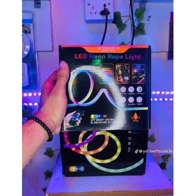 Picture of 5 Meter/16 feet RGB Neon Light with App & Remote Control Magic RGB Neon Strip Light(havy duty)-Multicolor