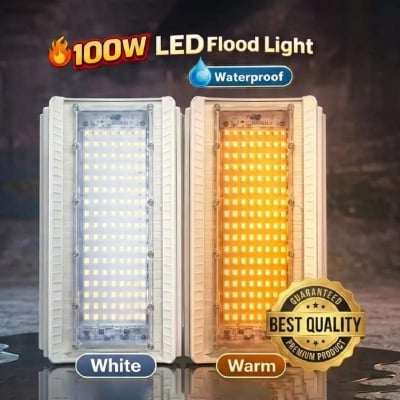 Picture of LED Flood Lights, 100W Cool & Warm White, Waterproof, Outdoor & Indoor Lighting, Perfect for Home, Sports Field, Construction Floodlight, 100w Halogen Led Light 100watt