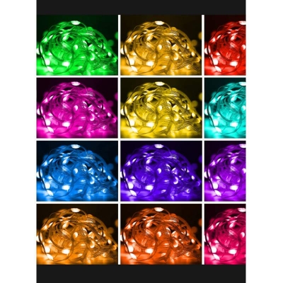 Picture of RGB LED Strip Light with Remote Control - USB Powered Multicolor LED Lights for Room Decoration, Gaming Setup, and Home Decor (5V)-Multicolor