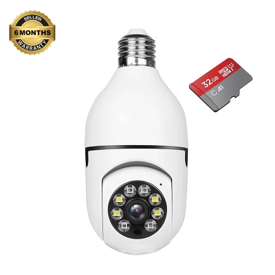 Picture of Light Bulb Camera,Wireless Wifi Light Bulb Camera Security Home 5G WiFi 360 Panoramic IP Surveillance Camera with Human Motion Detection and Alarm,Two-Way Audio Night Vision-White