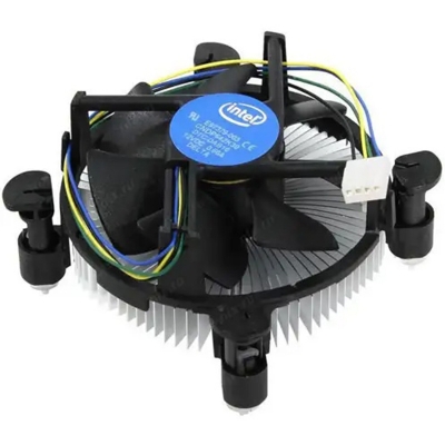 Picture of Intel CPU heatsink and cooling fan, specifically the model often bundled with Intel Core i3, i5, and i7 processors.-ii7