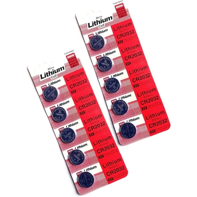 Picture of Pack of 5ps CR2032 Coin Battery 3v Computer Motherboard CMOS Battery Cell Camera Battery Charger-Silver