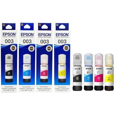 Picture of Epson 003 Ink 65ml 1 Set of Colors Printer (L3100, L3101, L3110, L3150) Pack of 4-Multicolor