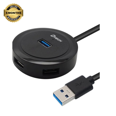Picture of DTECH 4-Port USB 3.0 Hub with Long Cable-Black
