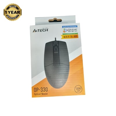 Picture of A_4_T_e_c_h _OP-330 Optical Mouse. Key features and information include: 