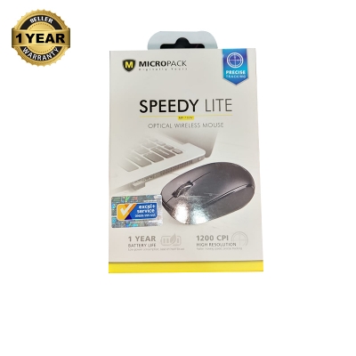 Picture of Lite MP-71Model: MP-716W Speedy LiteConnectivity: 2.4G wireless with a range of up to 10 metersResolution: 1200 DPI for precise trackingButtons: 3D button designbatter lite Up to 1 year, with lo6W optical wireless mouse.-Multicolor