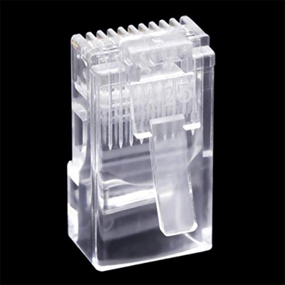 Picture of RJ45 connector cat 6,(10ps) which is commonly used for Ethernet cables. You can find various types and packs of RJ45 cat 6connectors  (10ps)-Silver