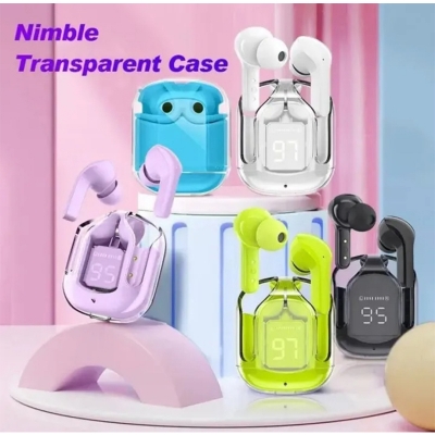Picture of Ultrapods Max True Wireless Stereo (TWS) headphones, available in various colors like white, green, pink, blue, and black. -Multicolor