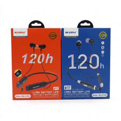 Picture of Regrsi NY-038 Neckband, a model of long battery life wireless earphones.-Multicolor