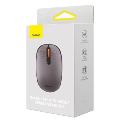 Picture of Baseus F01B Tri-Mode Wireless Mouse, available in both frosted gray and white/pink variants. -Multicolor