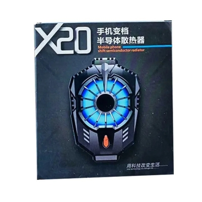 Picture of X20 Mobile Phone Shift Semiconductor Radiator, also known as a phone cooler. This device is designed to prevent mobile phones from overheating, especially during demanding activities like gaming or extended use-Multicolor