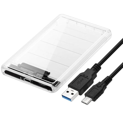 Picture of USB-C to Micro-B cable, typically used to connect external hard drives (HDDs/SSDs) or other devices with a Micro-B port to a computer with a USB-C port.