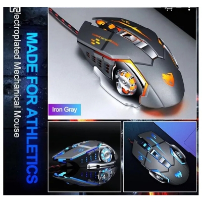 Picture of GOLD Gaming Mouse Mause T9 DPI Adjustable Computer Optical LED Game Mice Wired USB Games Cable Silent Mouse for Professional Gamer-Multicolor