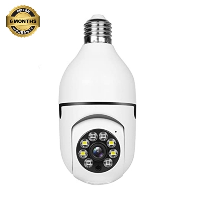 Picture of Wi-Fi-enabled security camera designed to resemble and be installed like a standard light bulb. -White-64GB