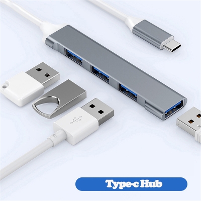 Picture of USB-C hub with multiple USB ports-Silver