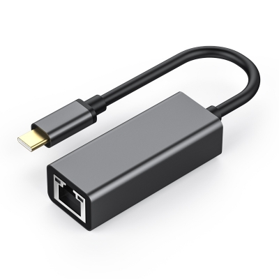 Picture of Type-C To RJ45 Gigabit Ethernet LAN Network Adapter 10/100/Mbps USB Network Card USB Type-C Wired LAN Adapter Aluminum Alloy-Silver