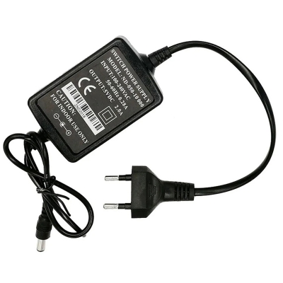 Picture of 5V2A EU Plug Power Adapter Input AC 100~240V For Fiber Optical Media Converter /Gigabit Ethernet Switch DC 5.5mm x 2.5mm-Black
