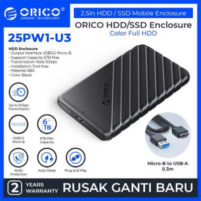Picture of Perfect Orico 25PW1-U3 2.5 inch USB 3.0 Micro-B Hard Drive Enclosure-Black-6TB