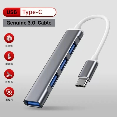 Picture of Abiha 4 Port USB 3.0 HUB USB HUB Dock Type C 3.1 Multi USB Splitter OTG Adapter For Xiaomi Huawei Lenovo Macbook Pro USB 3.0 2.0 Port Hudduo-Silver
