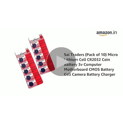 Picture of Pack of 5ps CR2032 Coin Battery 3v Computer Motherboard CMOS Battery Cell Camera Battery Charger-Silver