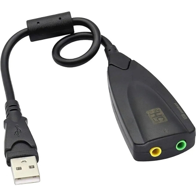 Picture of Soun card 7.1 Channel Sound Card, an external audio adapter for PCs and laptops-Black