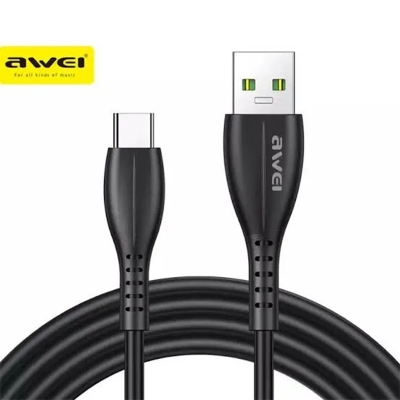 Picture of A-w-e-i CL-115 USB Type C/Lighting/Micro Cable 2.4A Fast Charging Wire Cord Quick Charge elitist-Black