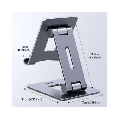 Picture of Abiha LP678 Foldable Multi-Angle Phone Stand (also known as  LP678 Phone/Tablet Stand or Ugreen Foldable Multi-angle Smartphone Mount 80708). -Silver