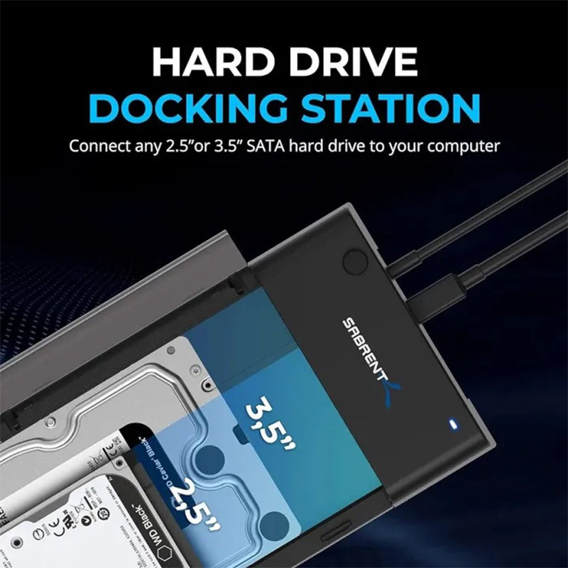 Picture of 2-in-1 Super-Speed External Hard Disk Enclosure that supports both 2.5" and 3.5" SATA HDDs. -Black-16TB
