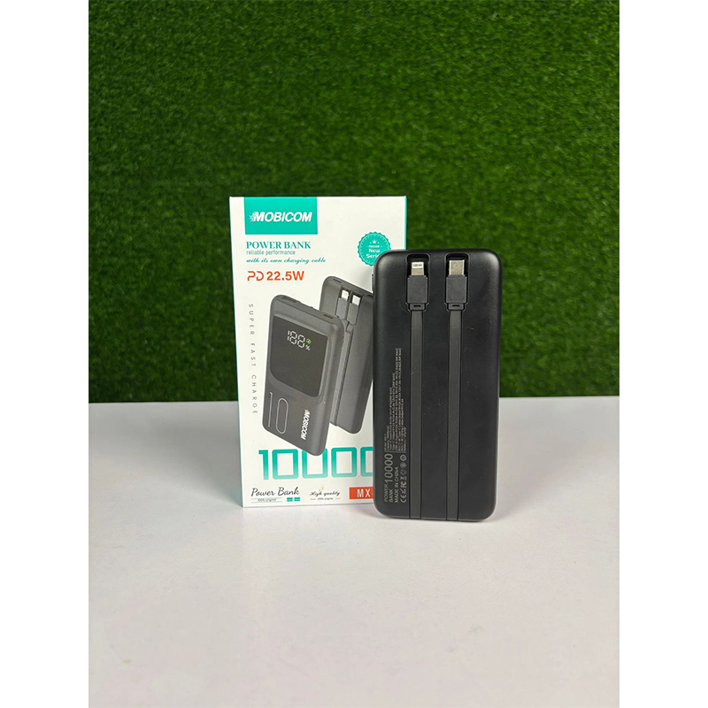 Picture of Mobicom Power Bank, model MX-11, with the following features-Black
