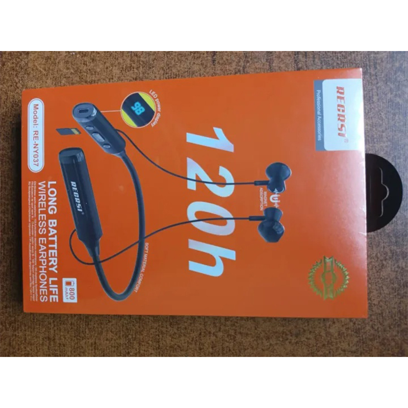 Picture of Regrsi NY-038 Neckband, a model of long battery life wireless earphones.-Multicolor