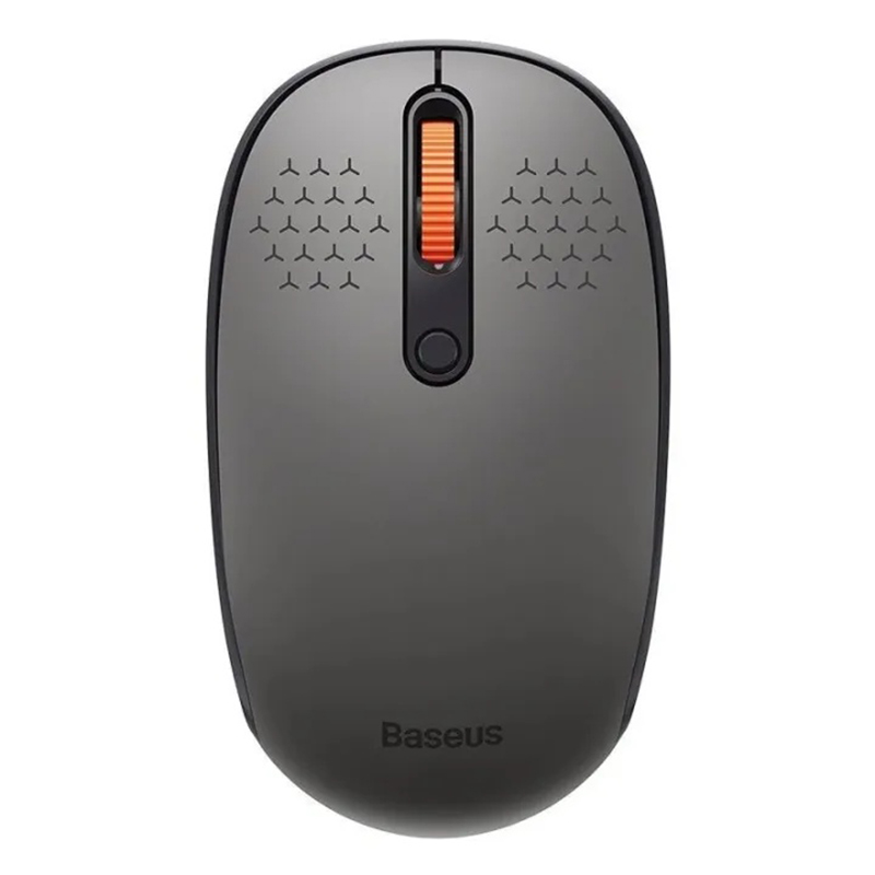 Picture of Baseus F01B Tri-Mode Wireless Mouse, available in both frosted gray and white/pink variants. -Multicolor