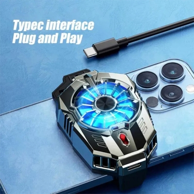 Picture of X20 Mobile Phone Shift Semiconductor Radiator, also known as a phone cooler. This device is designed to prevent mobile phones from overheating, especially during demanding activities like gaming or extended use-Multicolor