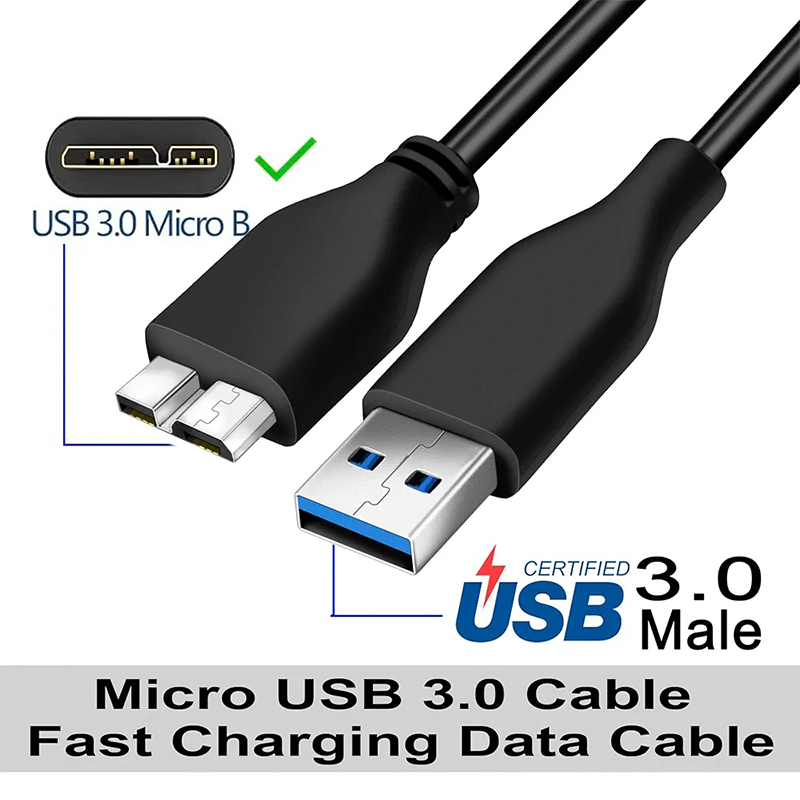 Picture of USB 3.0 Type A to Micro B Male cable-Black