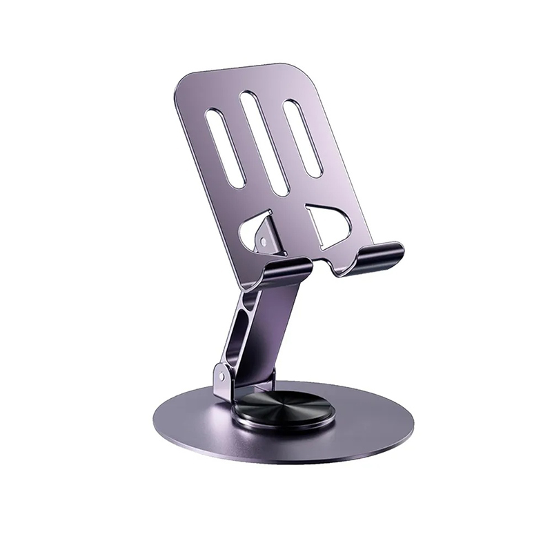 Picture of mobile phone holder, model ZY033, and its packaging. -Silver