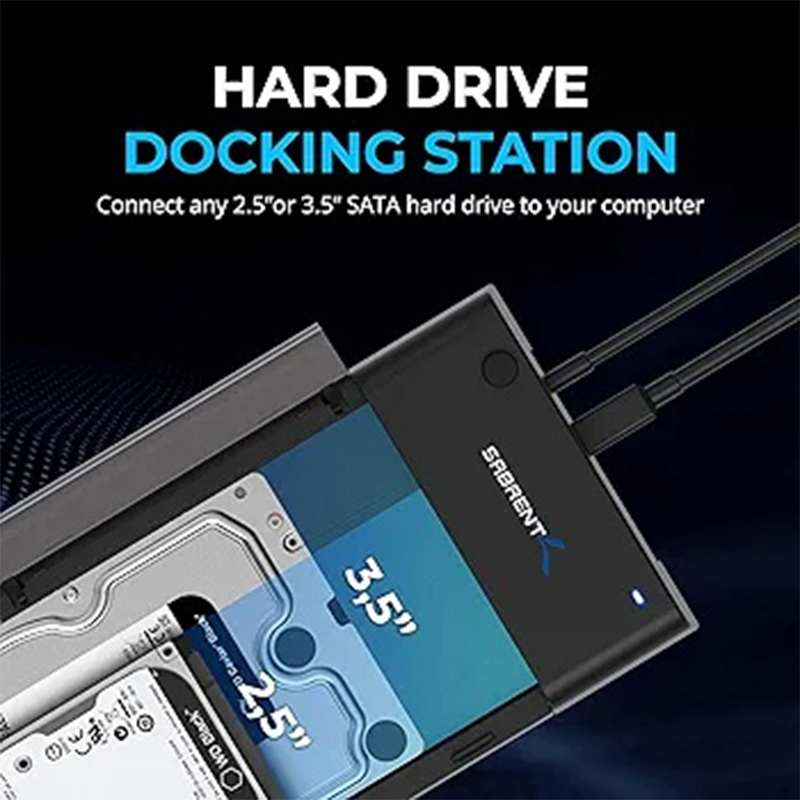 Picture of 2 in-1  USB 3.0 External Hard Drive Enclosure for both 2.5 and 3.5 SATA HDD S SDs-Black-16TB