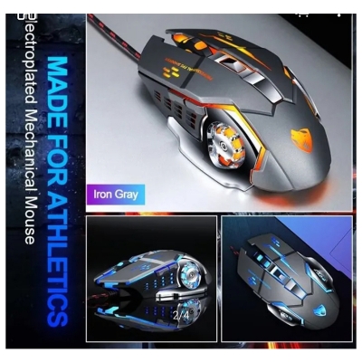 Picture of GOLD Gaming Mouse Mause T9 DPI Adjustable Computer Optical LED Game Mice Wired USB Games Cable Silent Mouse for Professional Gamer-Multicolor