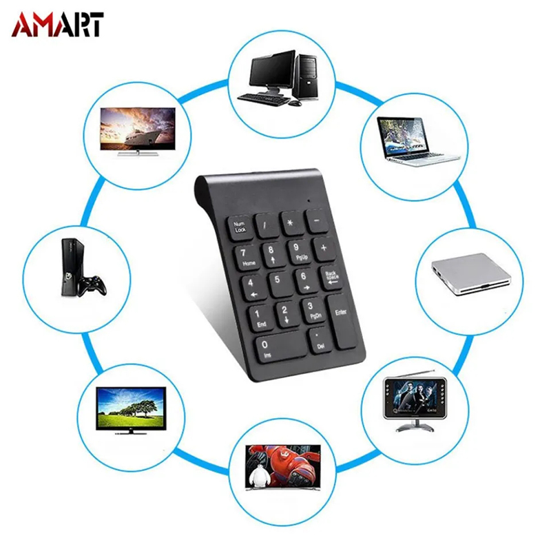 Picture of USB Mini 18-keys Num Pad Numeric Number Keypad Keyboard for Laptop Note-Black