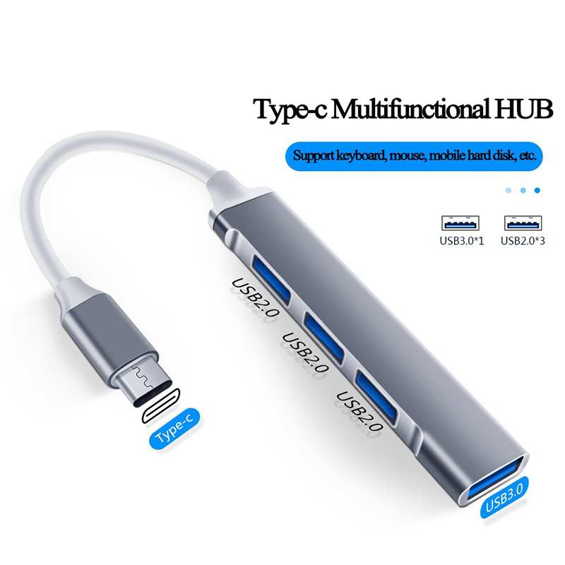 Picture of USB-C hub with multiple USB ports-Silver
