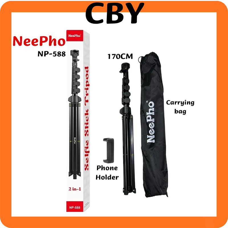 Picture of NP-588 2-in-1 selfie stick and tripod. -Black