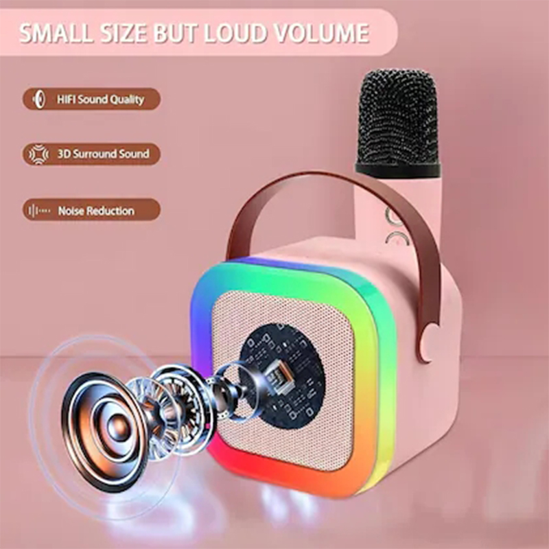 Picture of K12 Karaoke Bluetooth Speaker 1 Wireless Microphones-Multicolor