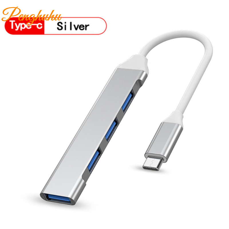 Picture of Abiha 4 Port USB 3.0 HUB USB HUB Dock Type C 3.1 Multi USB Splitter OTG Adapter For Xiaomi Huawei Lenovo Macbook Pro USB 3.0 2.0 Port Hudduo-Silver