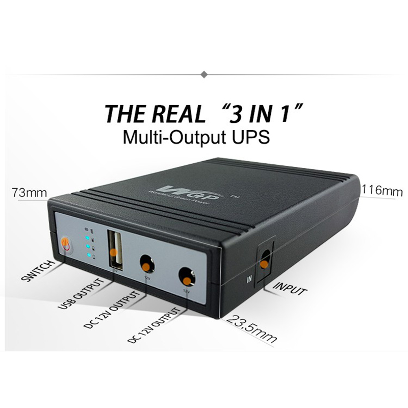 Picture of WGP Mini DC UPS for WiFi Router & Onu 10800-Black