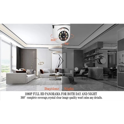 Picture of Light Bulb Camera,Wireless Wifi Light Bulb Camera Security Home 5G WiFi 360 Panoramic IP Surveillance Camera with Human Motion Detection and Alarm,Two-Way Audio Night Vision-White