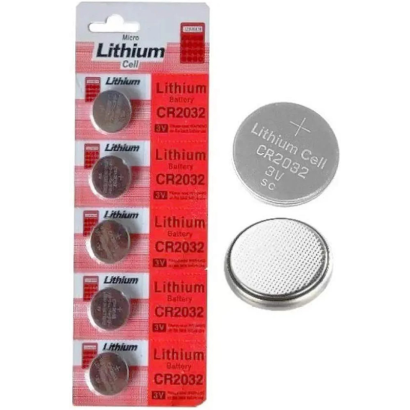 Picture of Pack of 5ps CR2032 Coin Battery 3v Computer Motherboard CMOS Battery Cell Camera Battery Charger-Silver