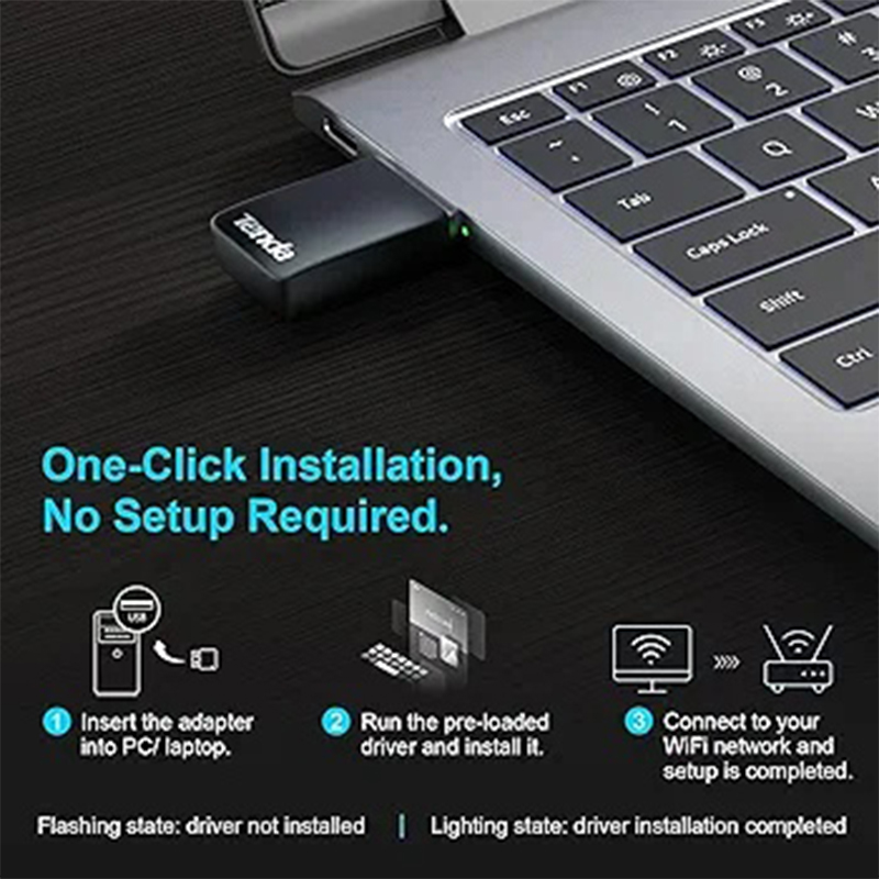 Picture of Abiha Technology.  Wi-Fi 6 Wireless Nano USB Adapter. It allows devices to connect to a Wi-Fi network-Black