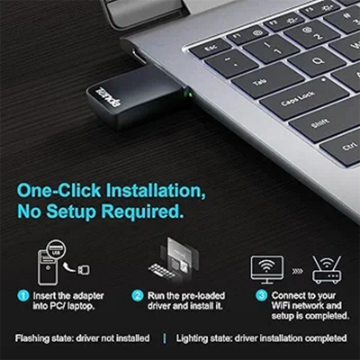 Picture of Abiha Technology.  Wi-Fi 6 Wireless Nano USB Adapter. It allows devices to connect to a Wi-Fi network-Black