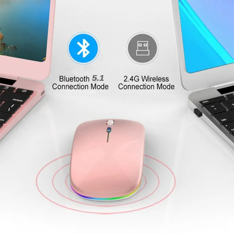 Picture of Wireless Mouse 2.4Ghz Bluetooth Rechargeable Mouse Silent LED Backlit USB Gaming Mouse 1600DPI Mice for Compter PC Laptop