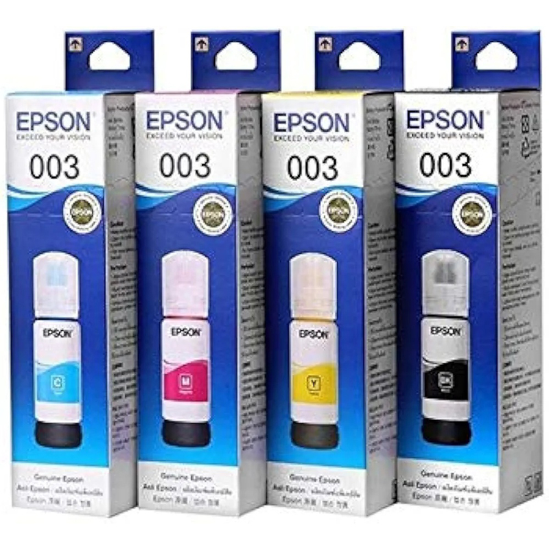 Picture of Epson 003 Ink 65ml 1 Set of Colors Printer (L3100, L3101, L3110, L3150) Pack of 4-Multicolor